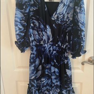 Navy floral Taylor Ruffles Dress